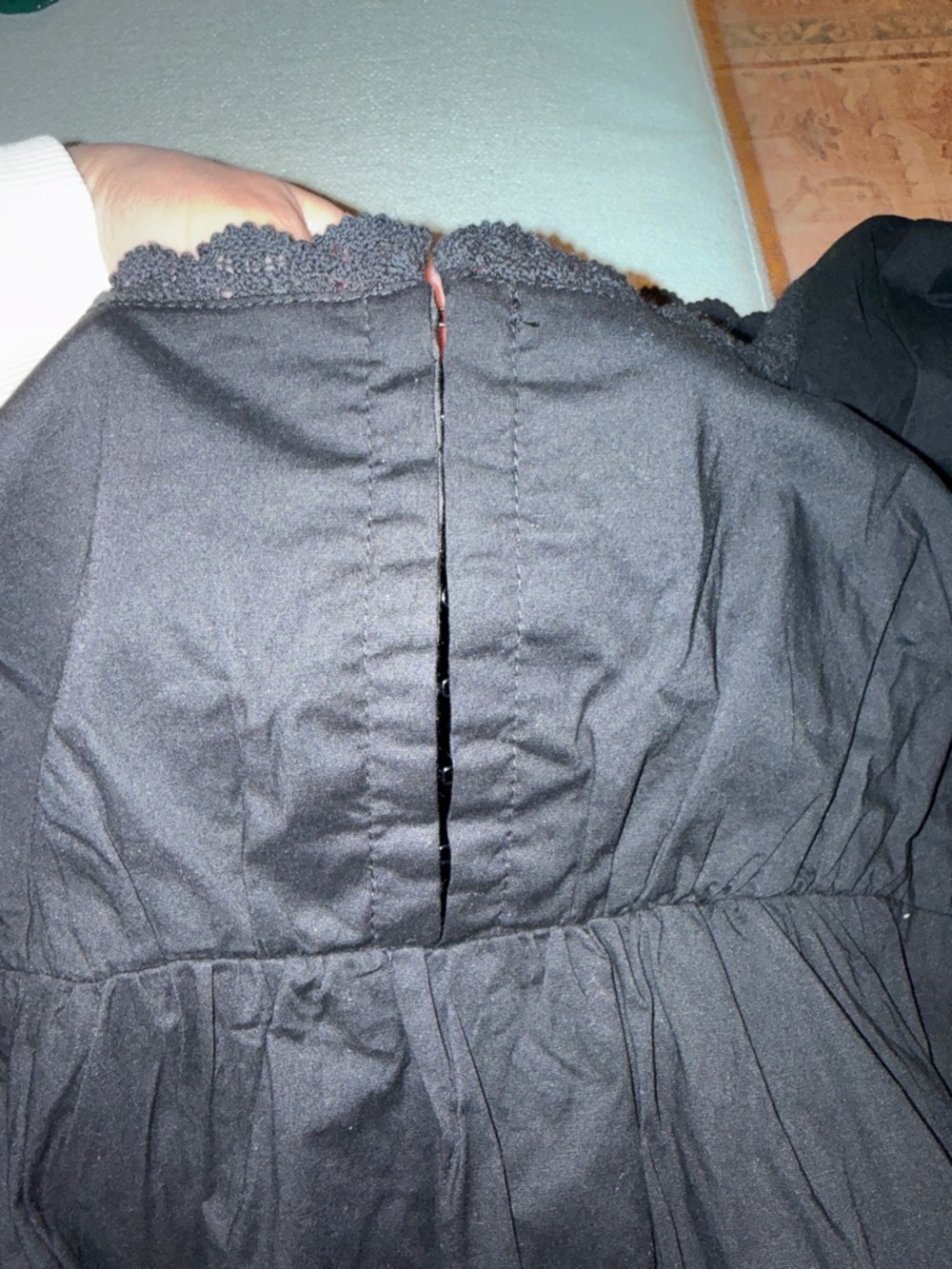 Pomander Place Black Lace-Trim Mini dress, size medium NWT - Picture 4 of 4